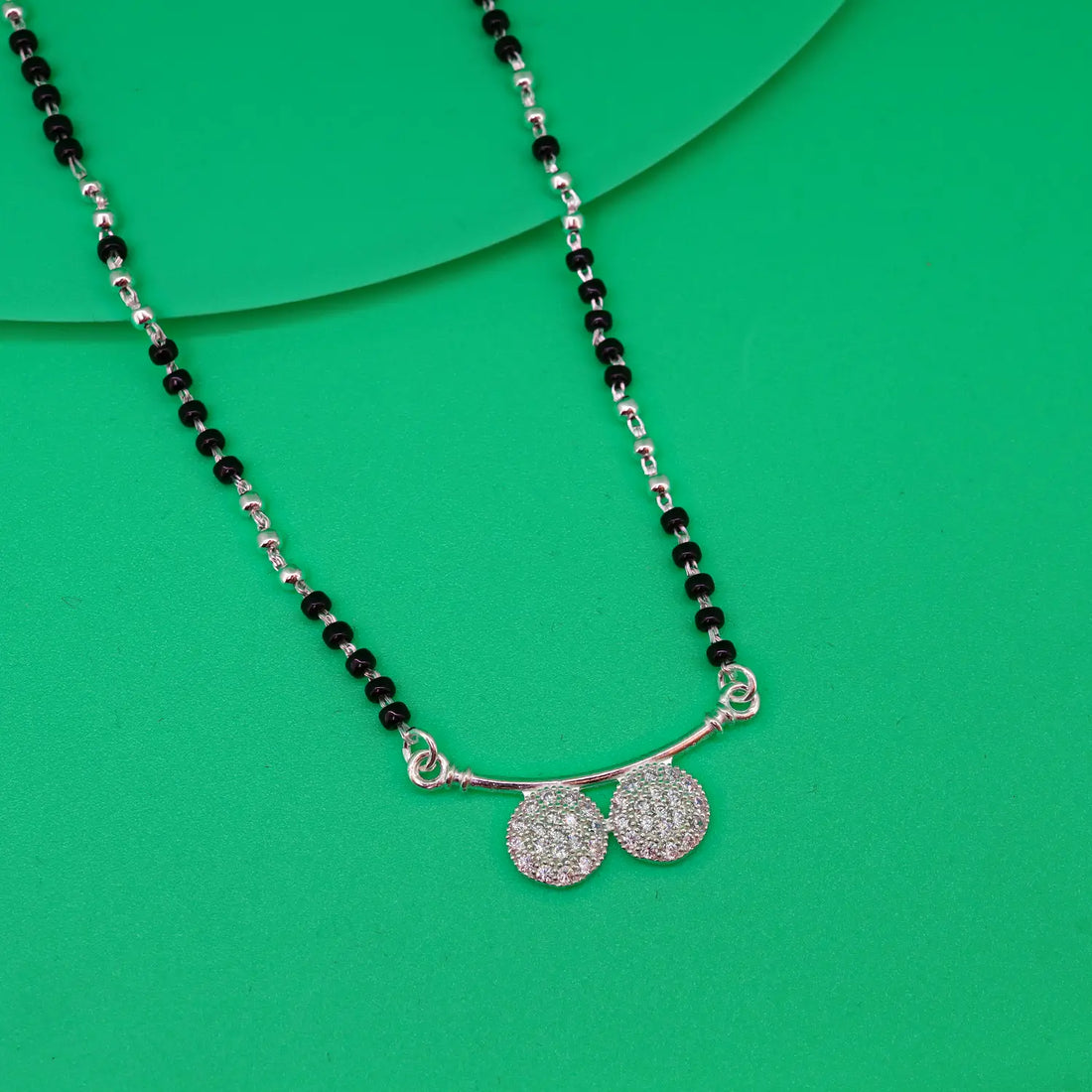 Elegant Twin Disc Silver Mangalsutra - Made With Pure 925 Silver