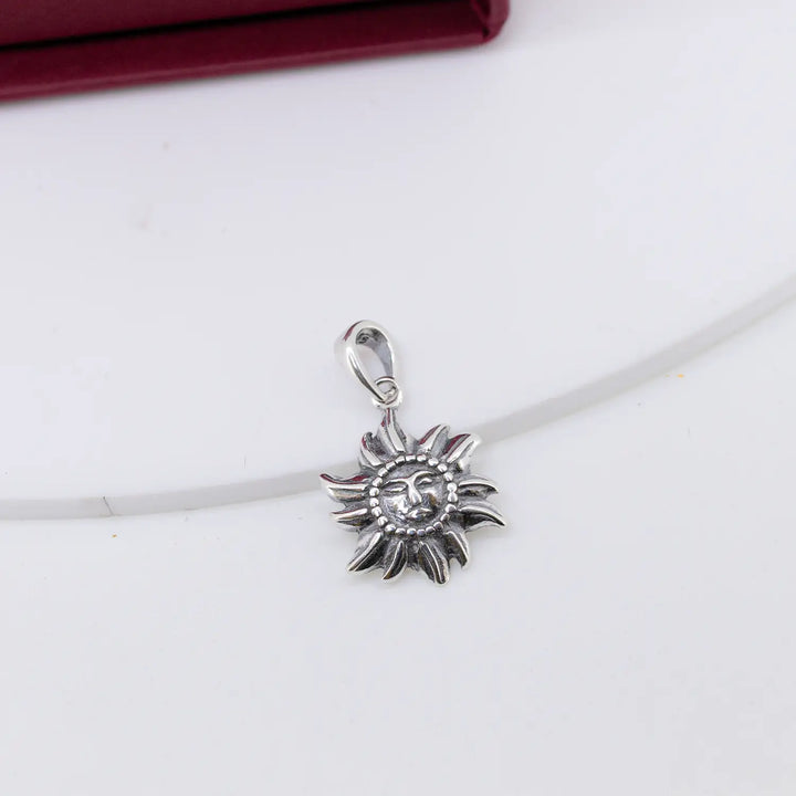 Divine Pure Silver Sun Face Pendant - Made With 925 Pure Silver