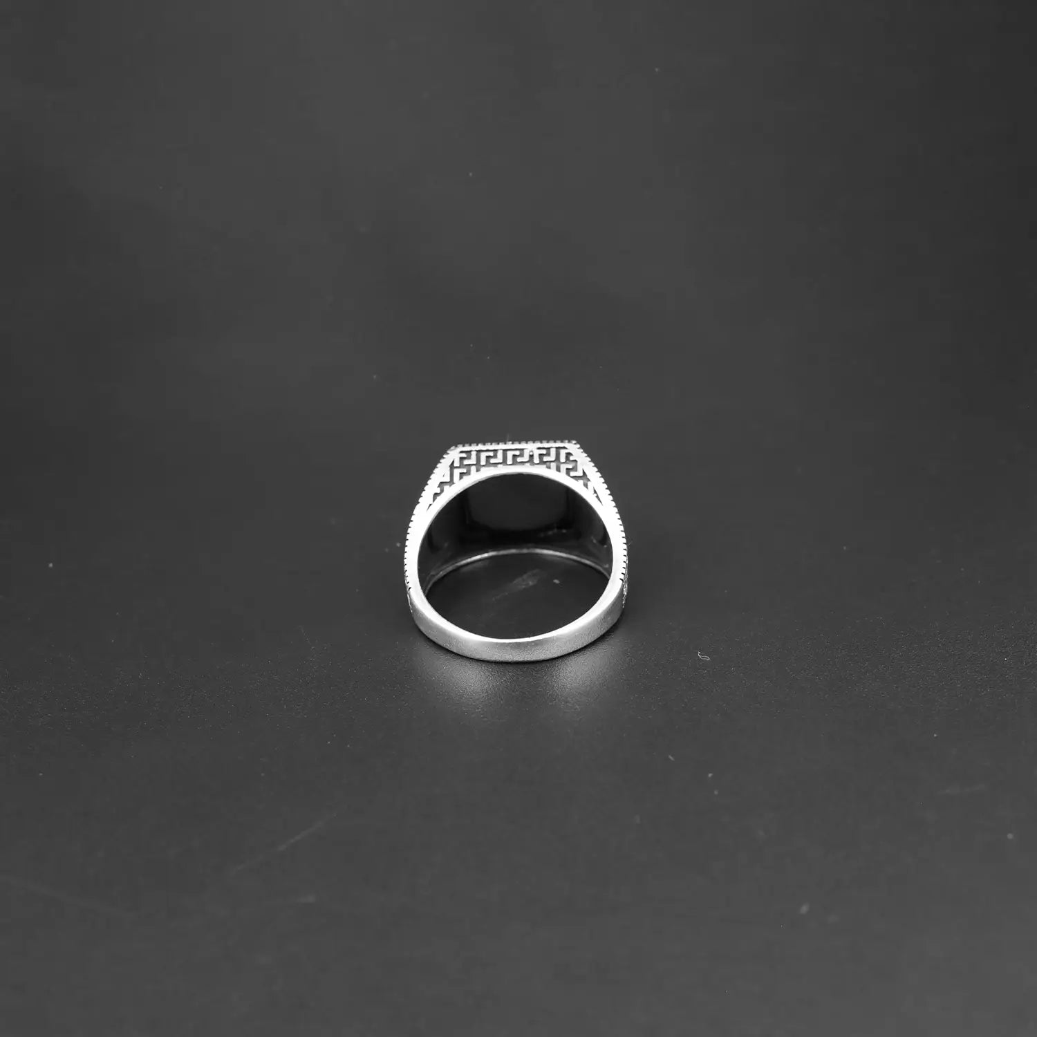 Pure Silver Black Onyx Moon & Star Ring - Made With Pure 925 Silver