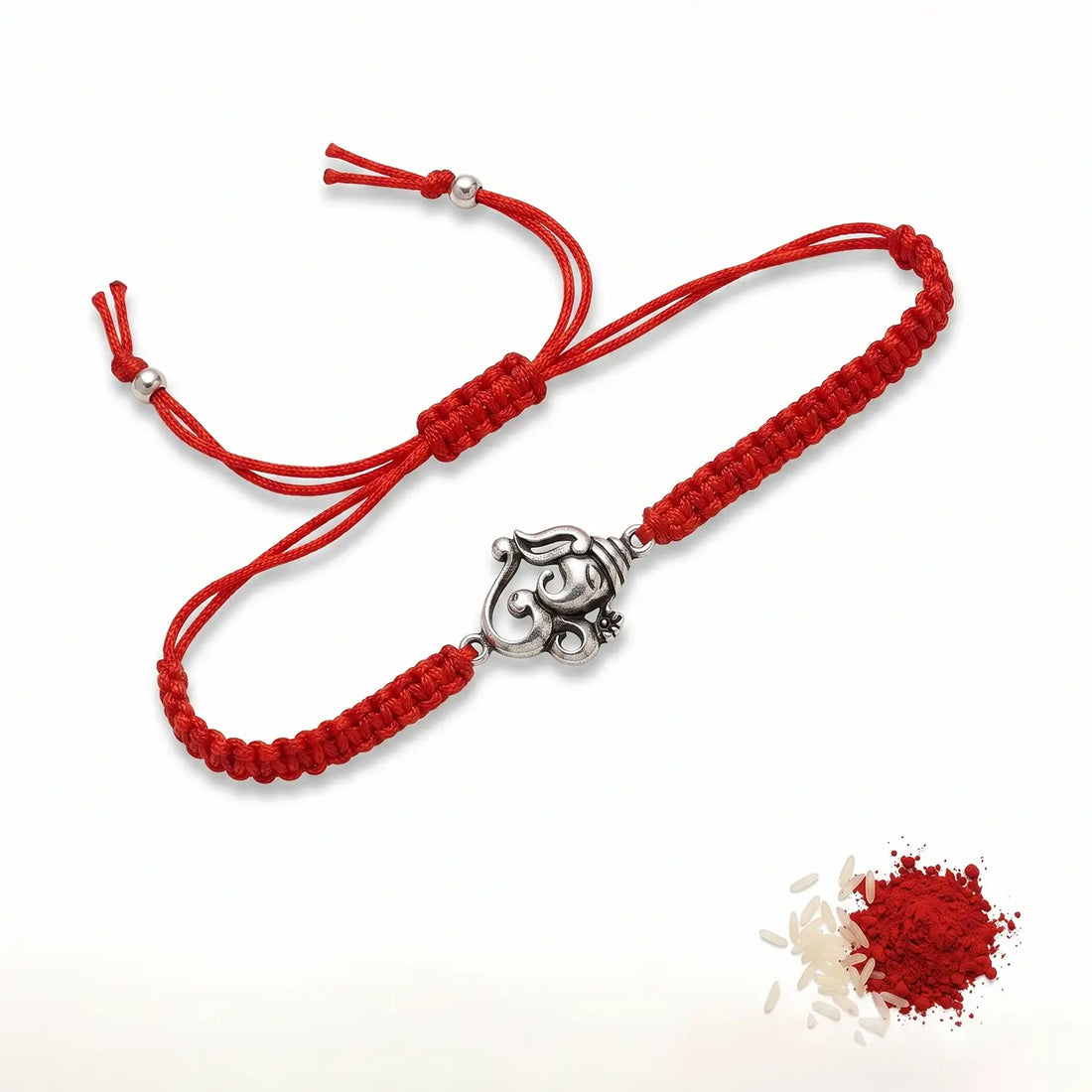Shree Ganesh Silver Rakhi Bracelet - Made With Pure 925 Silver