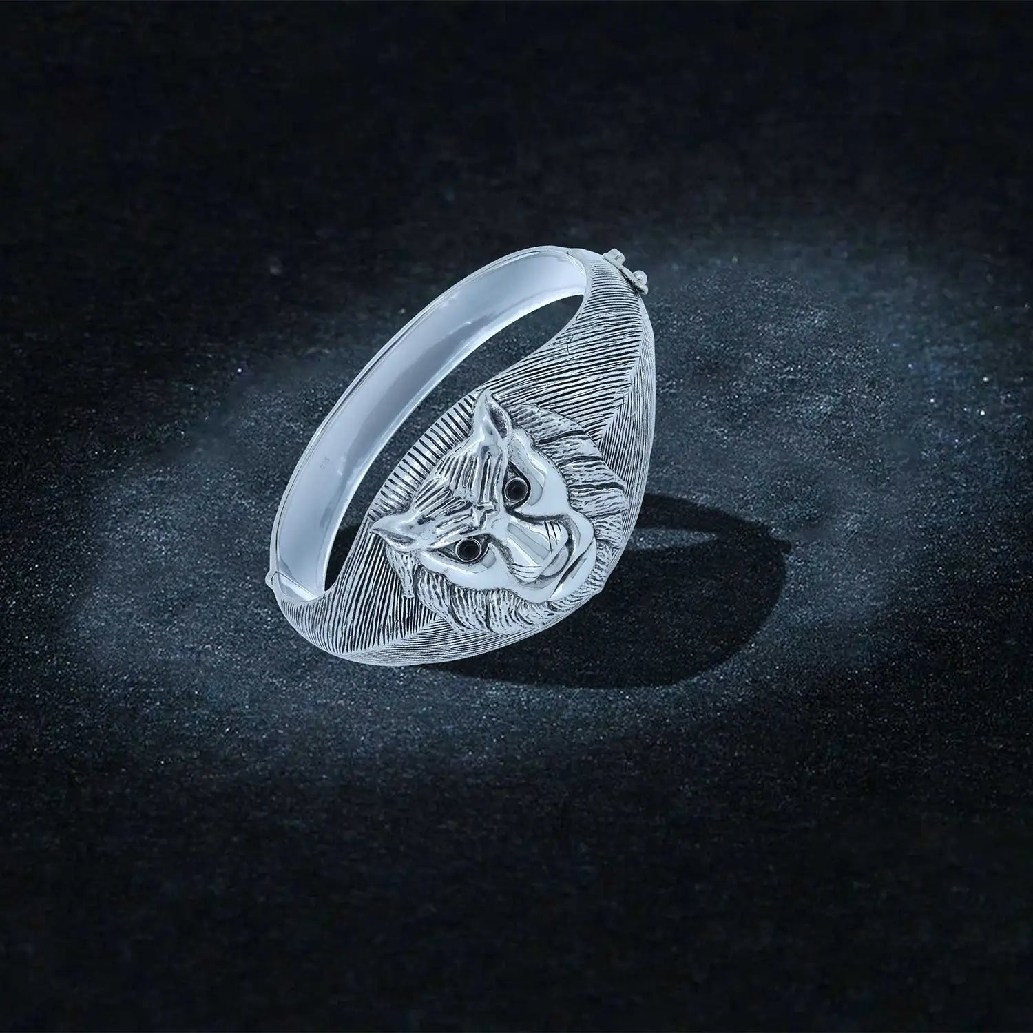 Regal Face Head Silver Kada- Made With Pure 925 Silver