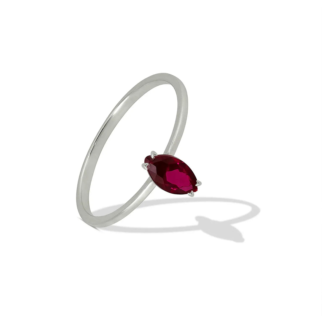 Dark Pink Stone Silver Ring - Made With Pure 925 Silver