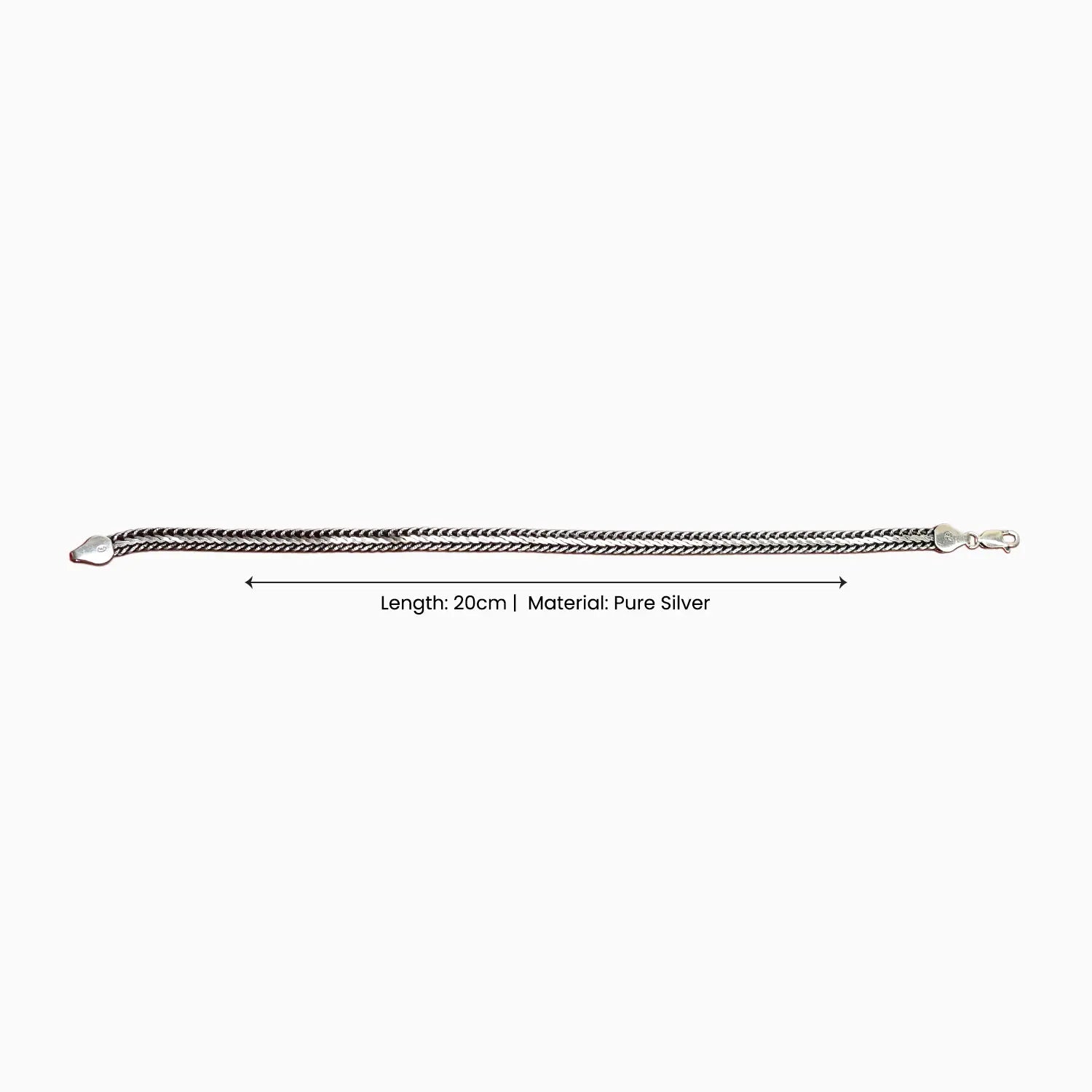 Pure Silver Thick Bali Chain Bracelet - Made With Pure 925 Silver