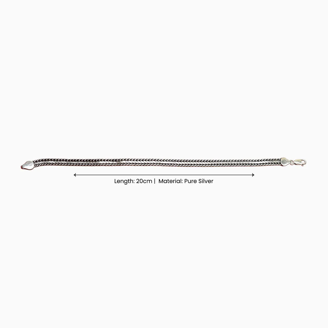 Pure Silver Thick Bali Chain Bracelet - Made With Pure 925 Silver