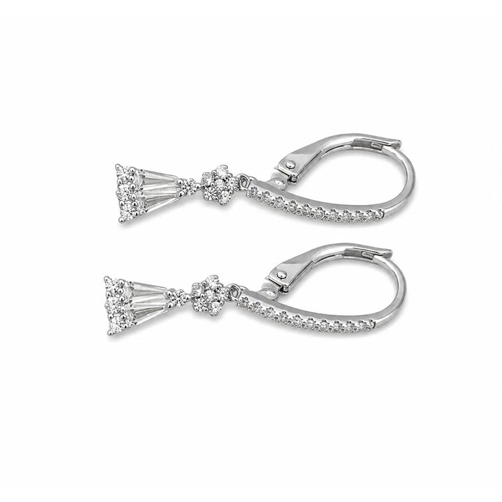 Elegant CZ Triangle Drop Earrings - Made With Pure 925 Silver
