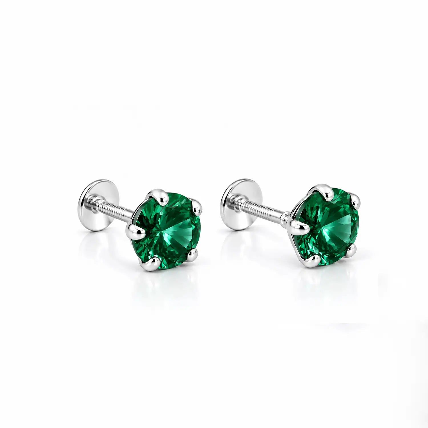 Royal Blue Solitaire Sterling Silver Stud Earrings - Made With Pure 925 Silver
