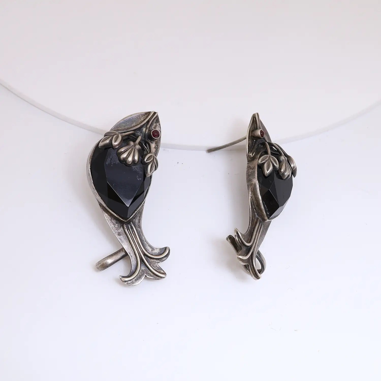 Vintage Black Onyx Sterling Silver Statement Earrings - Made With Pure 925 Silver