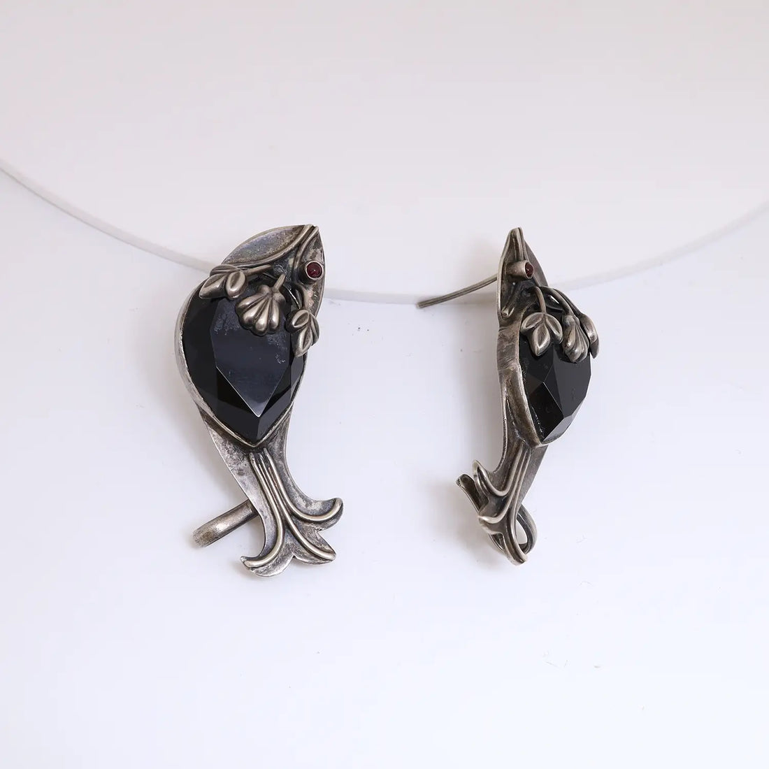 Vintage Black Onyx Sterling Silver Statement Earrings - Made With Pure 925 Silver