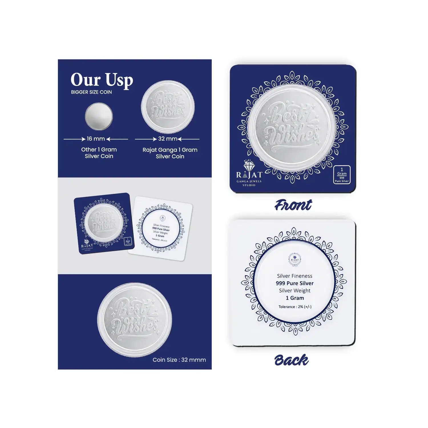 999 Pure Silver Coin Combo Pack (3 x 1 Gram) – Best Wishes Collection