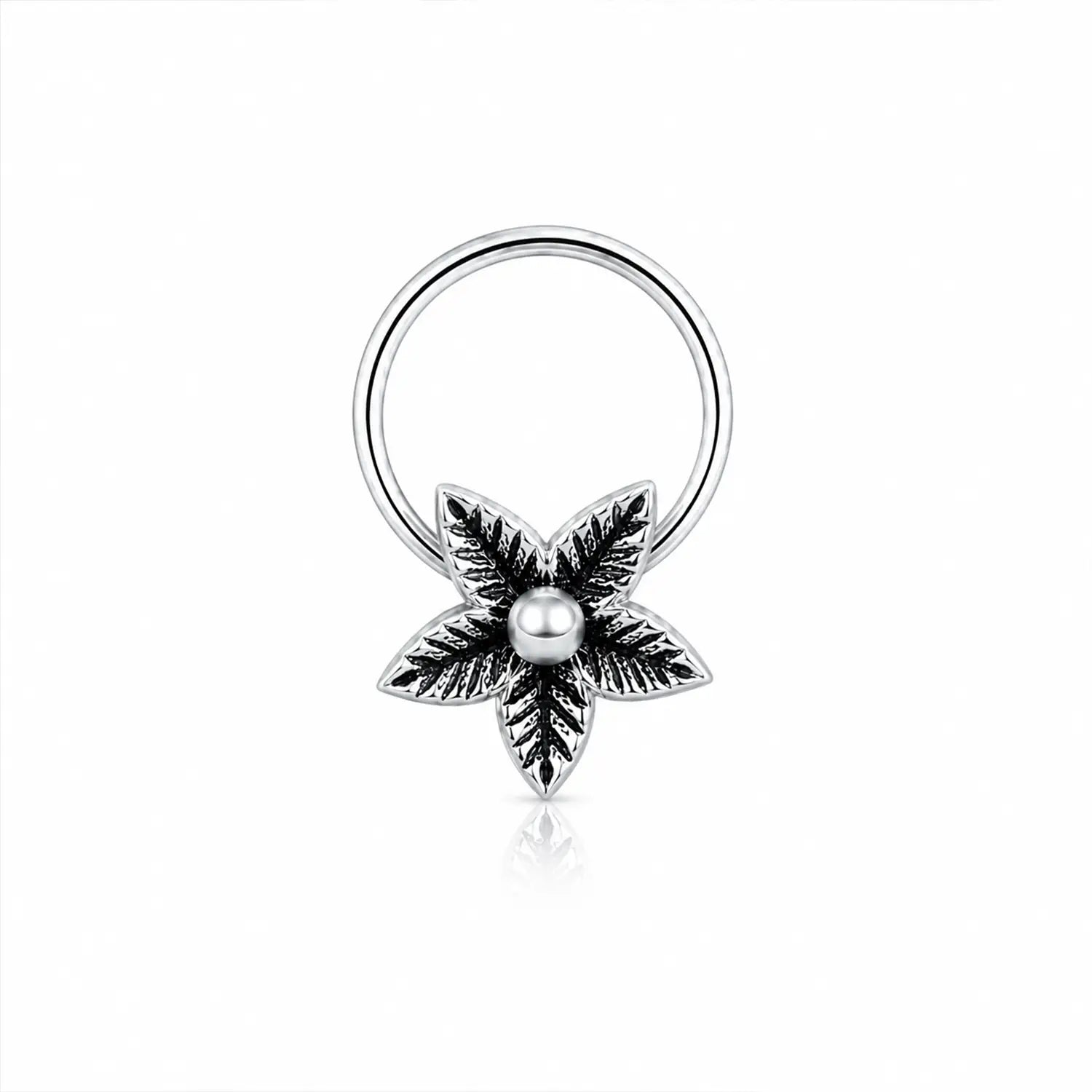 Oxidised Silver Star Nose Pin - Made With Pure 925 Silver