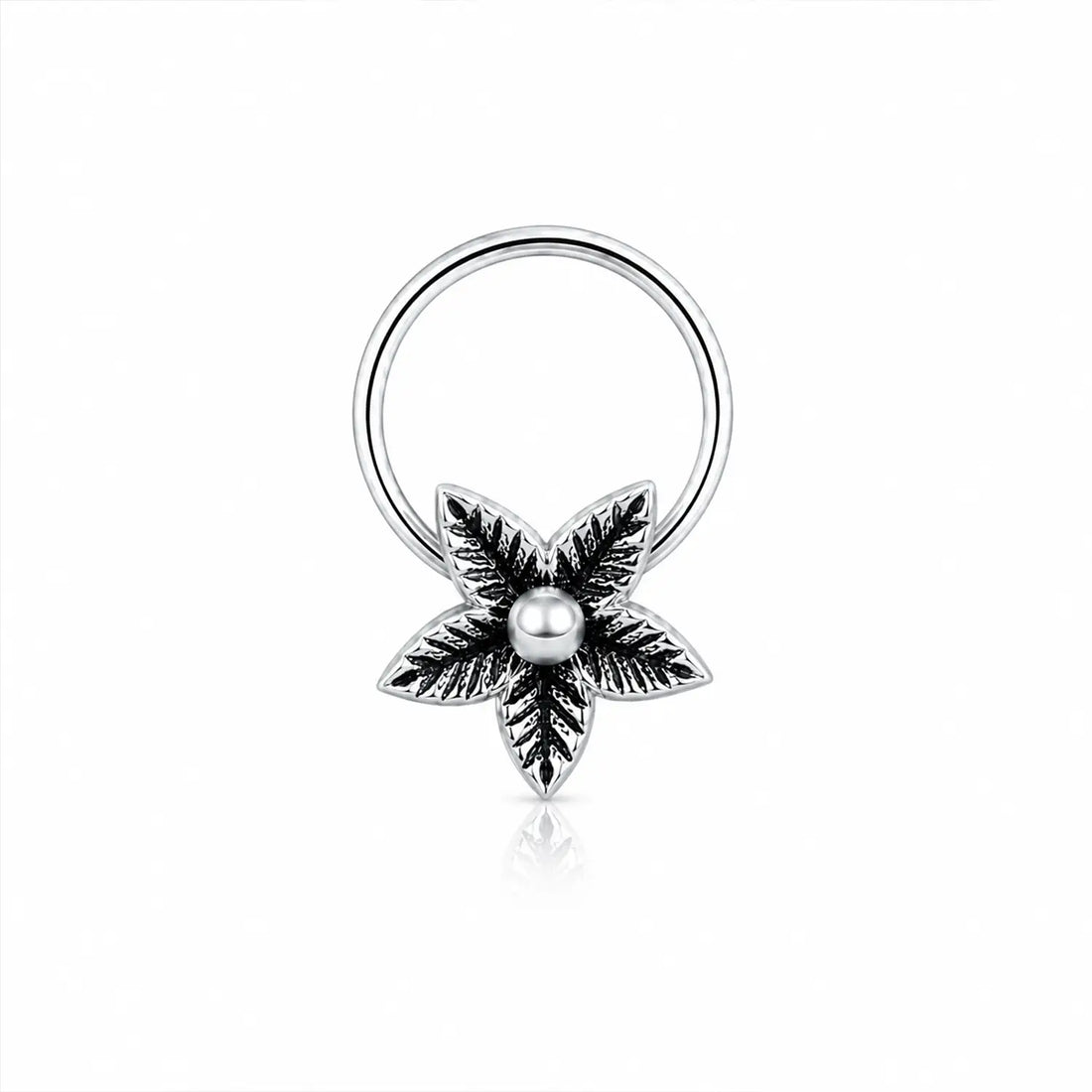 Oxidised Silver Star Nose Pin - Made With Pure 925 Silver