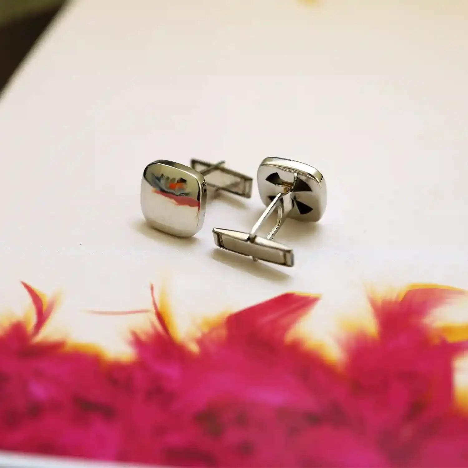 Minimalist Pure Silver Square Cufflinks for Men  - Made With Pure 925 Silver
