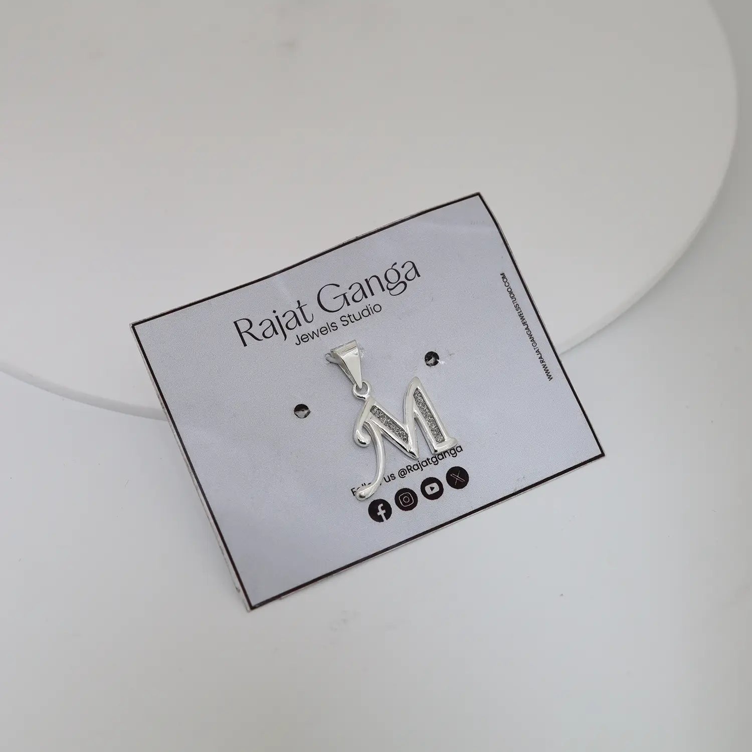 Silver Initial “M” Pendant- Made With Pure 925 Silver
