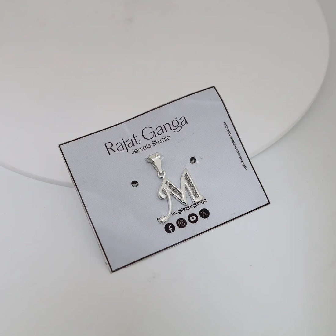 Silver Initial “M” Pendant- Made With Pure 925 Silver