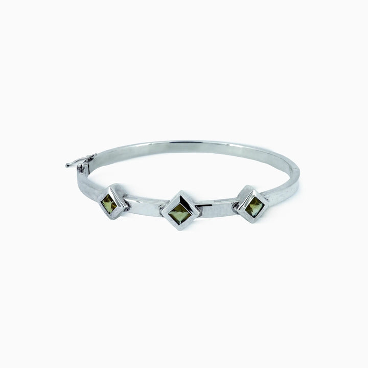 Contemporary Pure Silver Bracelet  Gemstones - Made With Pure 925 Silver