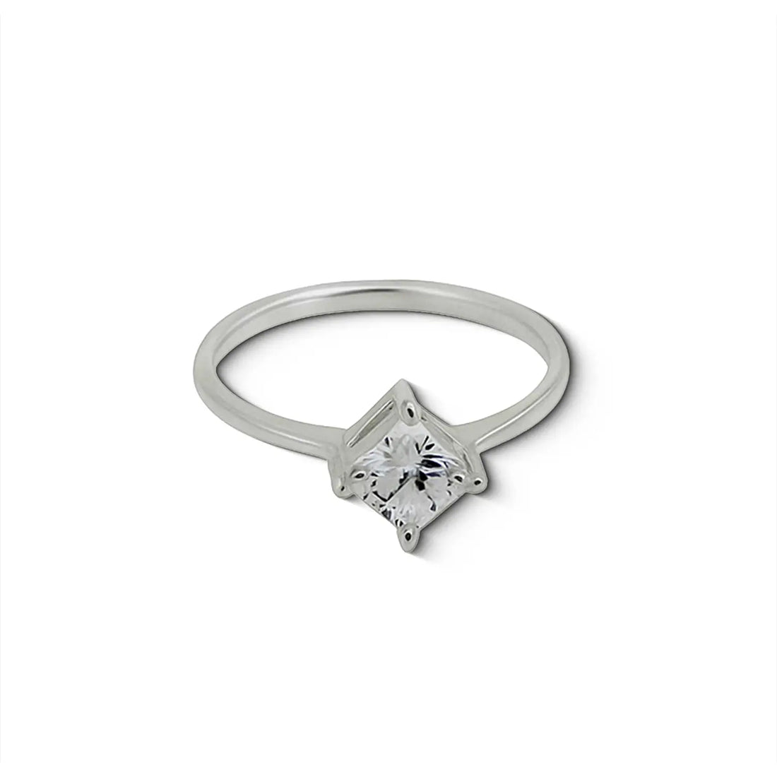 Solitaire Pavé Silver Ring - Made With Pure 925 Silver