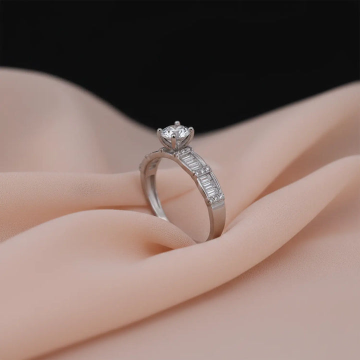 Celeste Sparkle Silver Solitaire Ring - Made With Pure 925 Silver