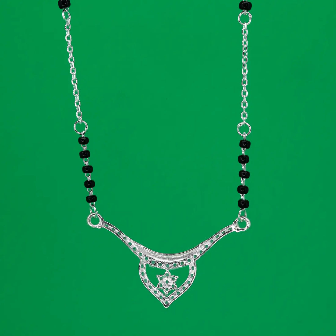Elegant Star Charm Silver Mangalsutra - Made With Pure 925 Silver
