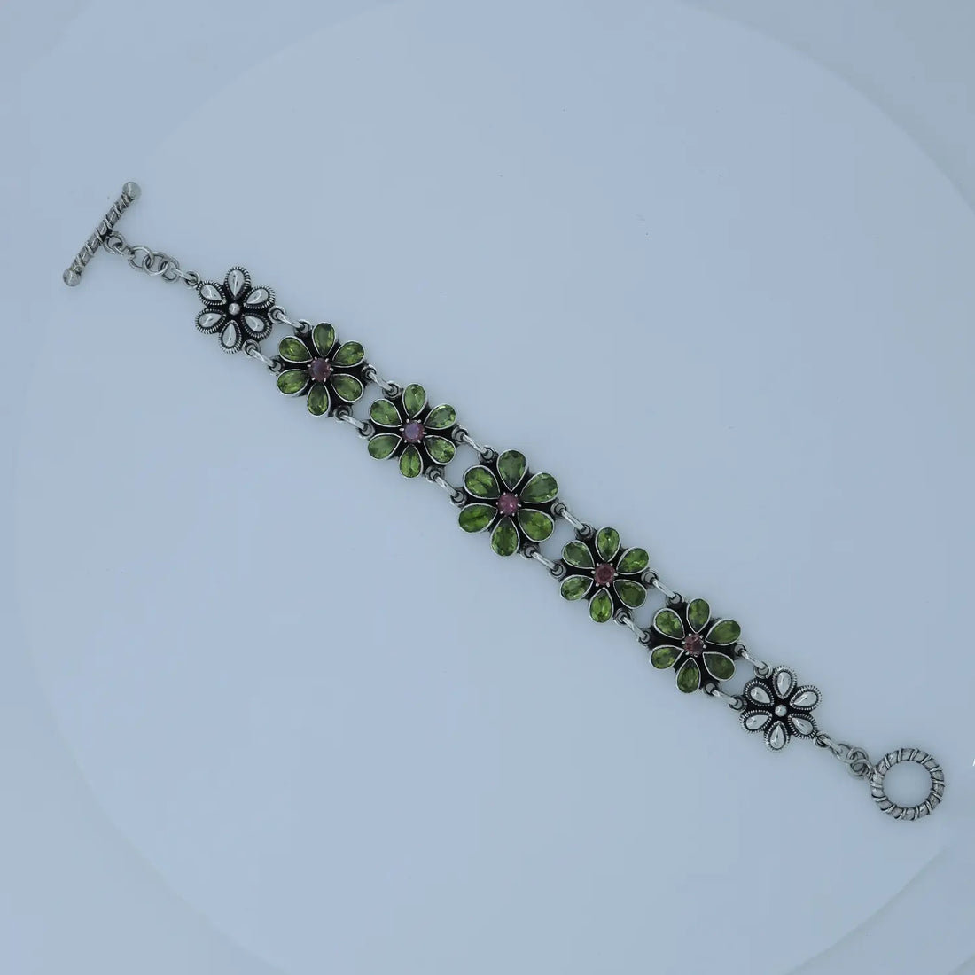 Blossom Floral Silver Bracelet- Made With Pure 925 Silver