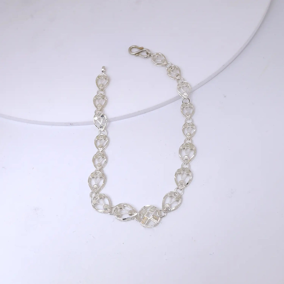 Crystal Heart Glow Silver Bracelet - Made With Pure 925 Silver
