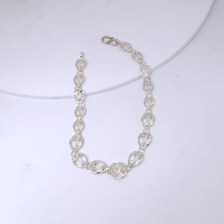Crystal Heart Glow Silver Bracelet - Made With Pure 925 Silver