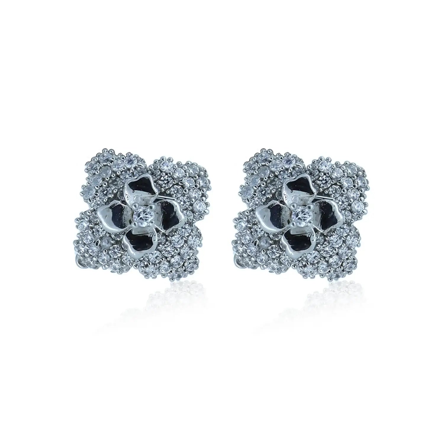 Silver Floral Statement Earring- Made With Pure 925 Silver