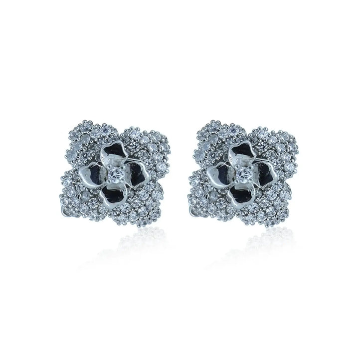 Silver Floral Statement Earring- Made With Pure 925 Silver