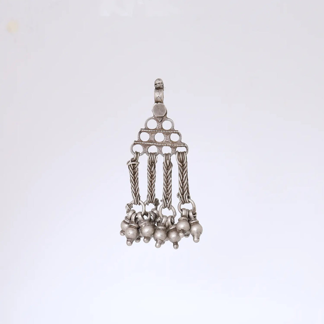 Tribal Tassel Ghungroo Pure Silver Pendant - Made With Pure 925 Silver