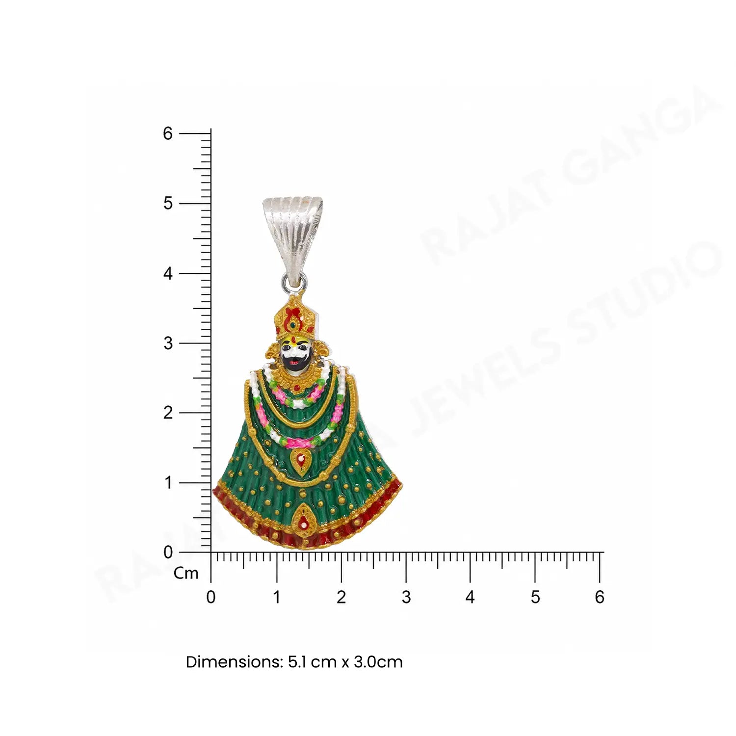 Divine Shrinathji Multicolour Silver Pendant - Made With Pure 925 Silver