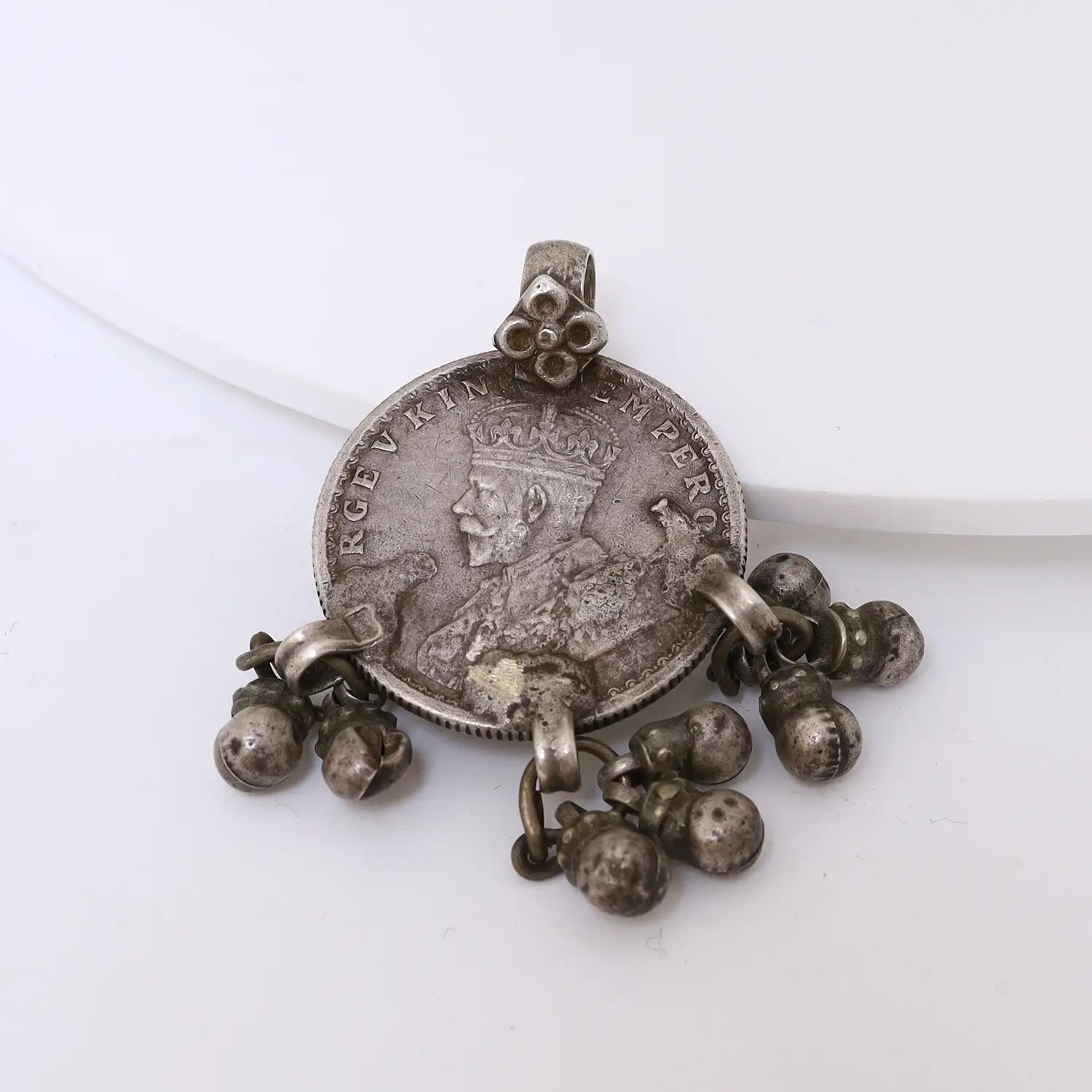 Vintage Royal Coin Ghungroo Pure Silver Pendant - Made With Pure 925 Silver