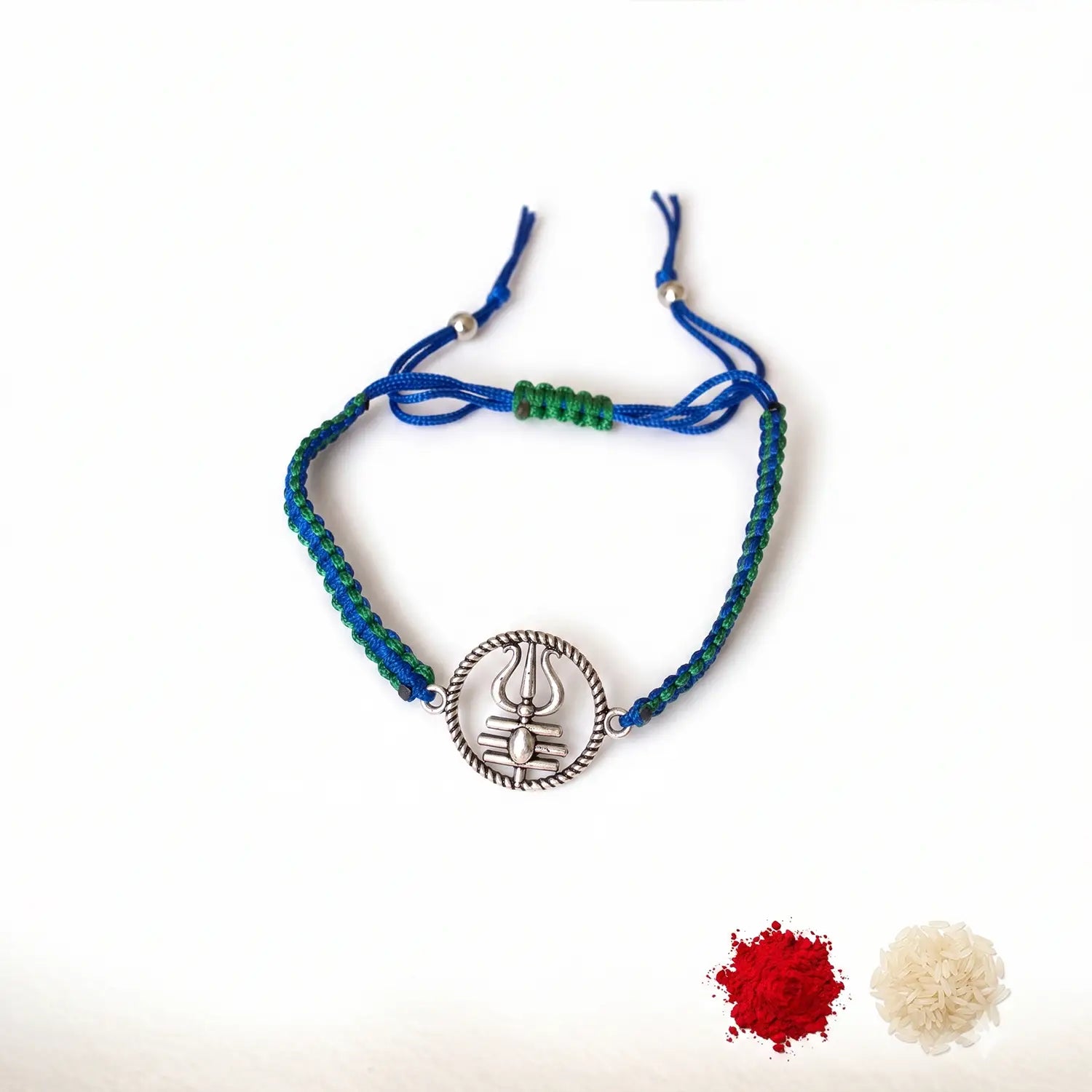 Divine Trishul Silver Rakhi Bracelet - Made With Pure 925 Silver