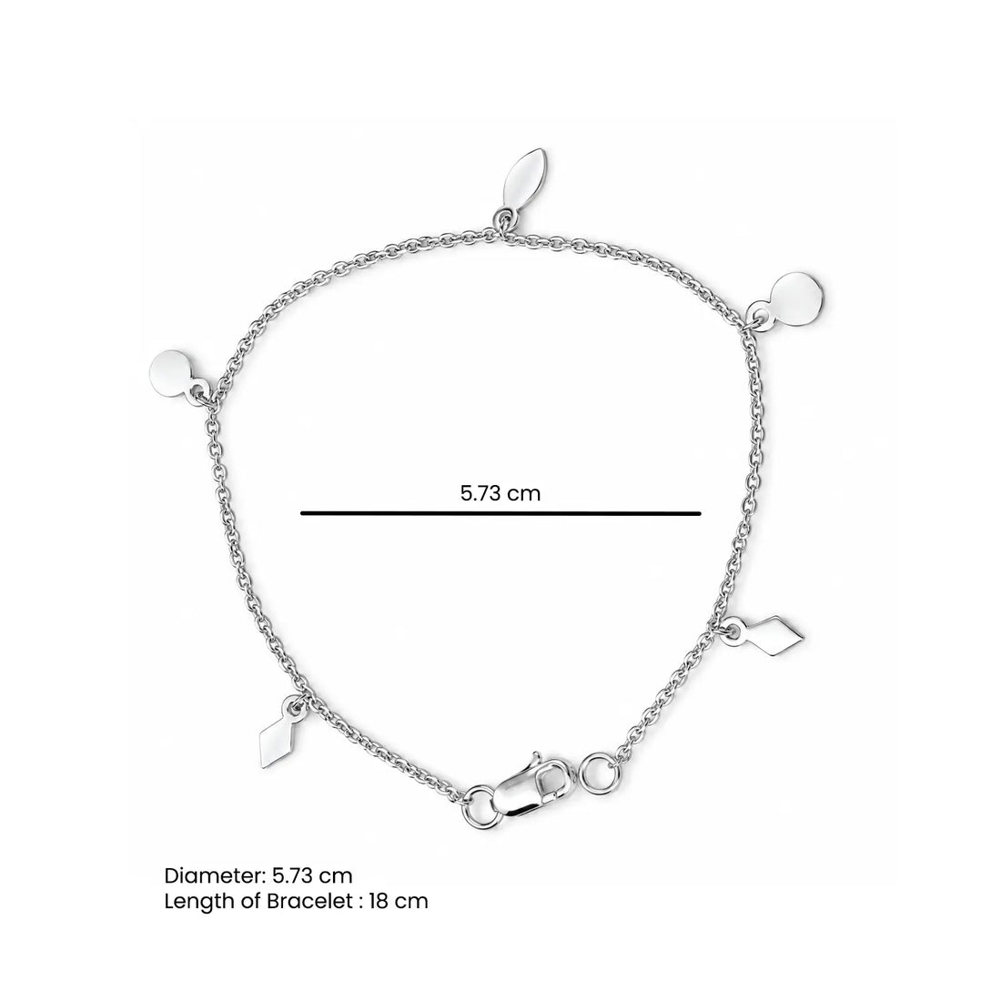Charm Bracelet – Elegant Geometric Dangle Bracelet - Made With Pure 925 Silver
