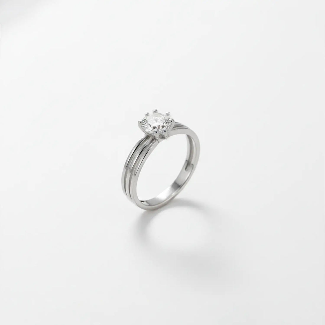 Classic Solitaire Sterling Silver Ring - Made With Pure 925 Silver