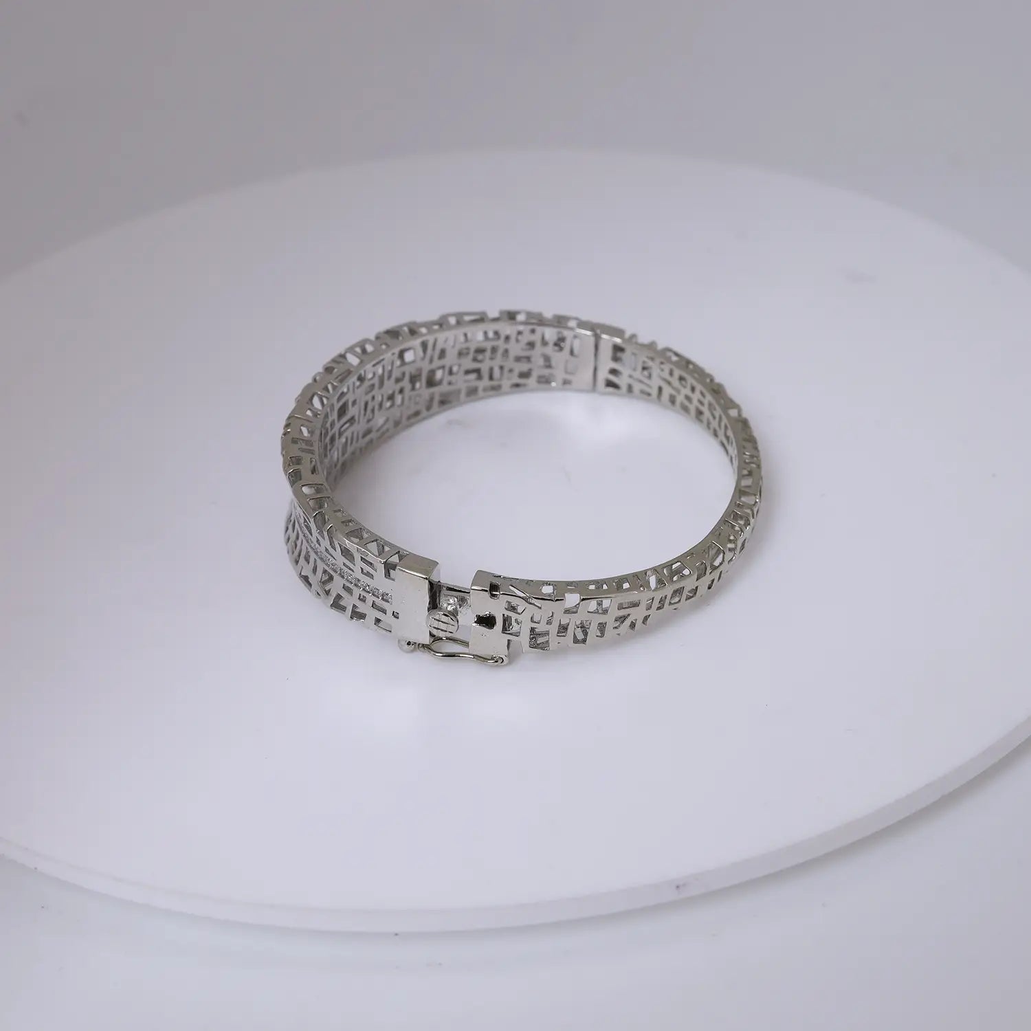 Sleek Pure Silver Textured Bracelet - Made With Pure 925 Silver
