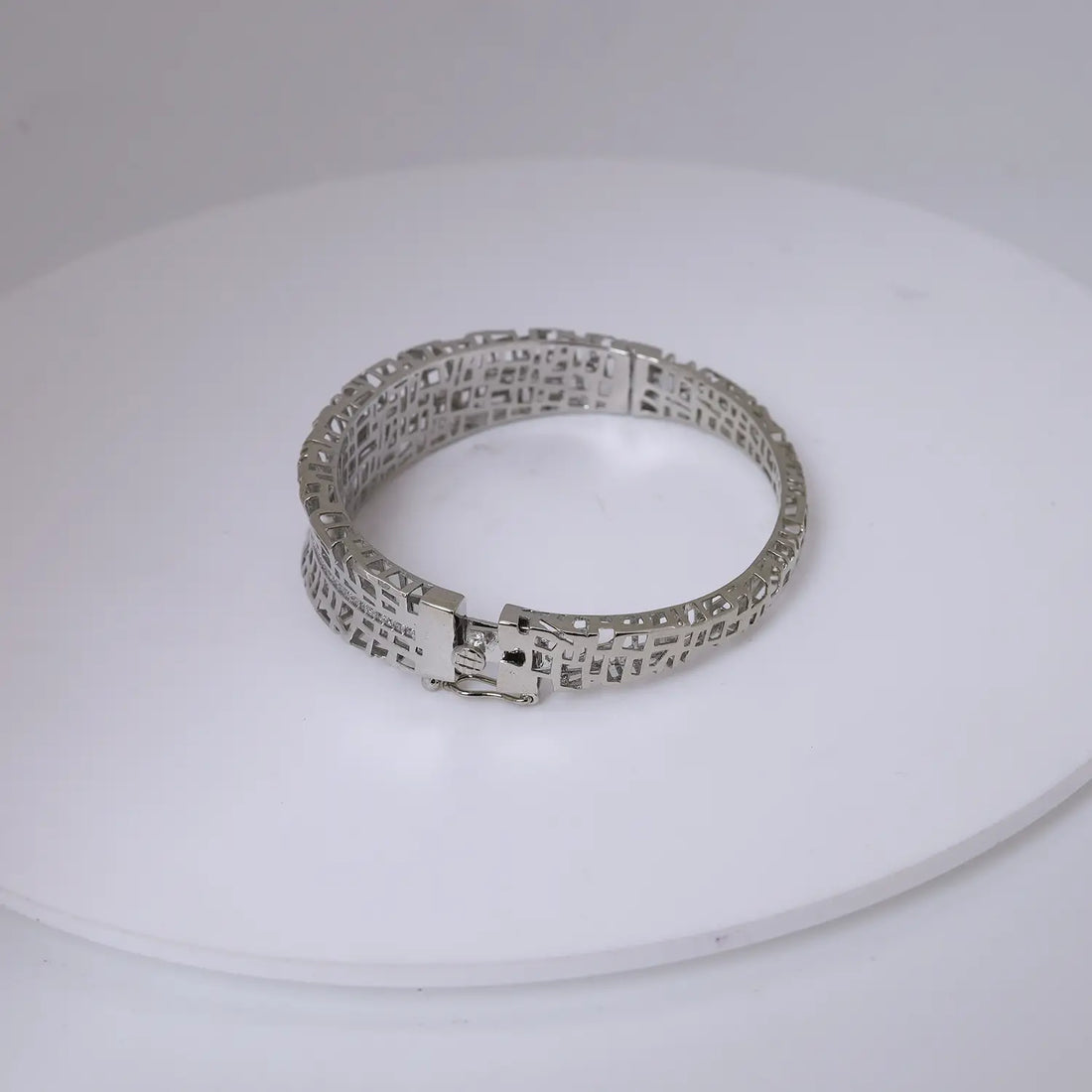Sleek Pure Silver Textured Bracelet - Made With Pure 925 Silver
