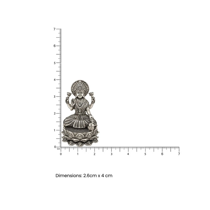 Antique pure Silver Goddess Lakshmi Idol- Made With Pure 925 Silver