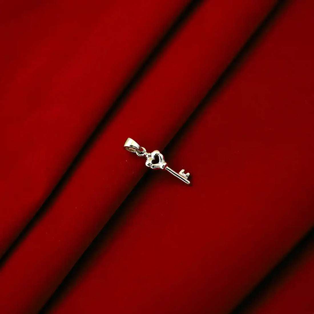 Pure Silver Heart Key Pendant - Made With Pure 925 Silver