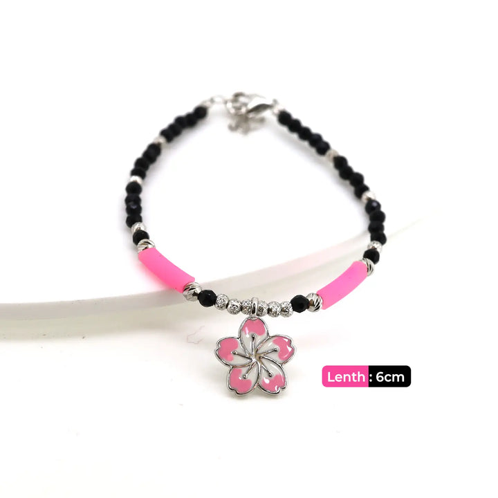 Pure Silver Kids Floral Beads Bracelet- Made With Pure 925 Silver