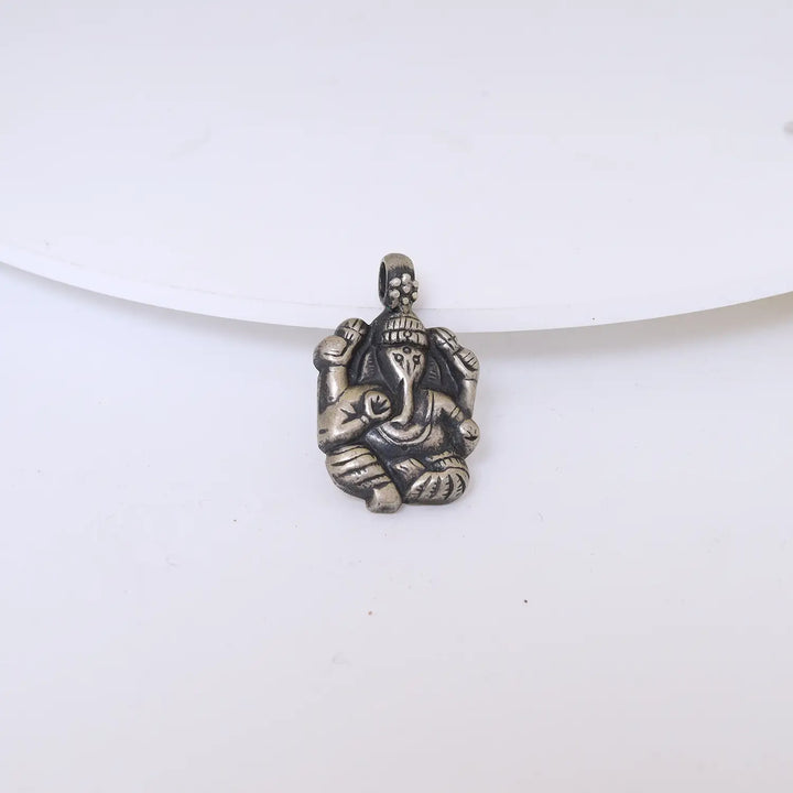 Divine Lord Ganesha Pure Silver Pendant - Made With Pure 925 Silver