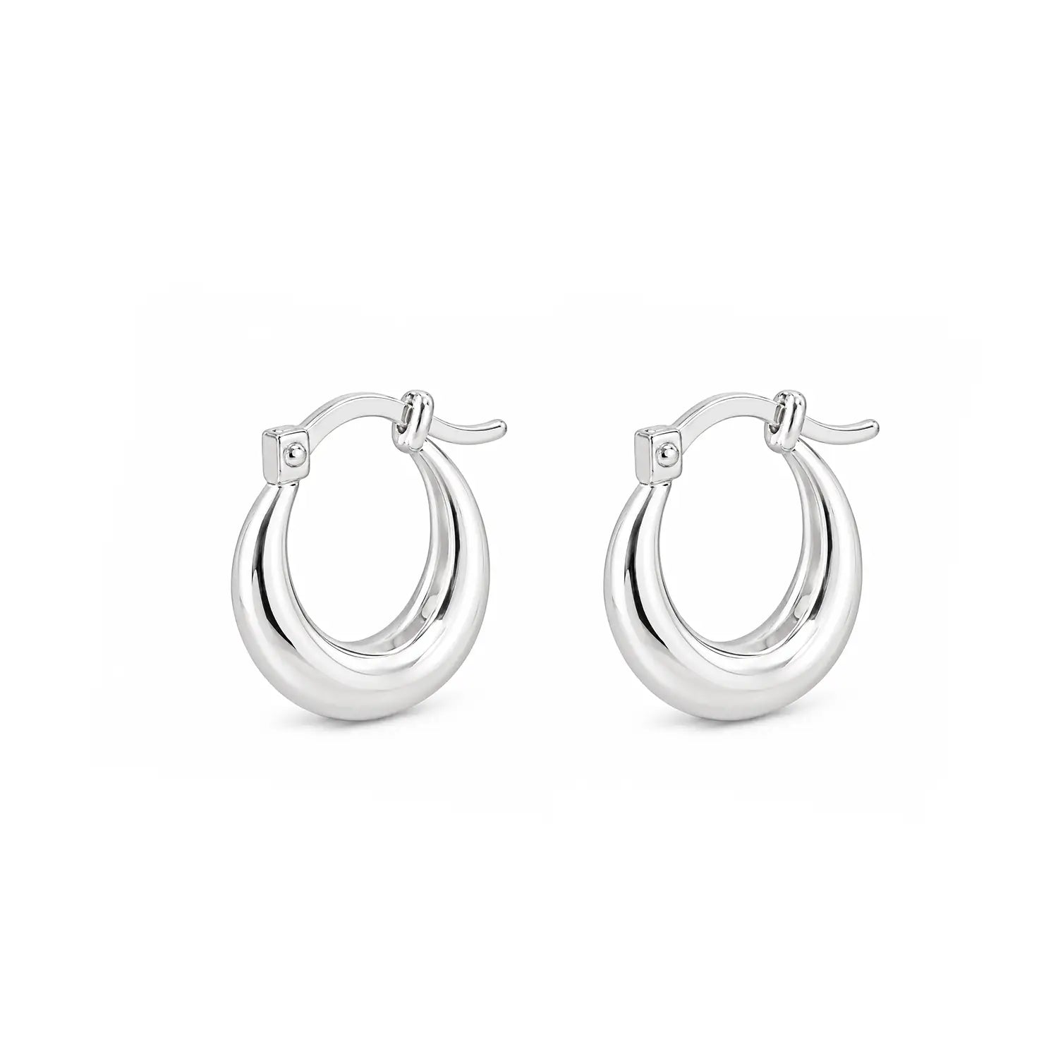 Classic Round 925 Silver Hoop Earrings - Made With Pure 925 Silver
