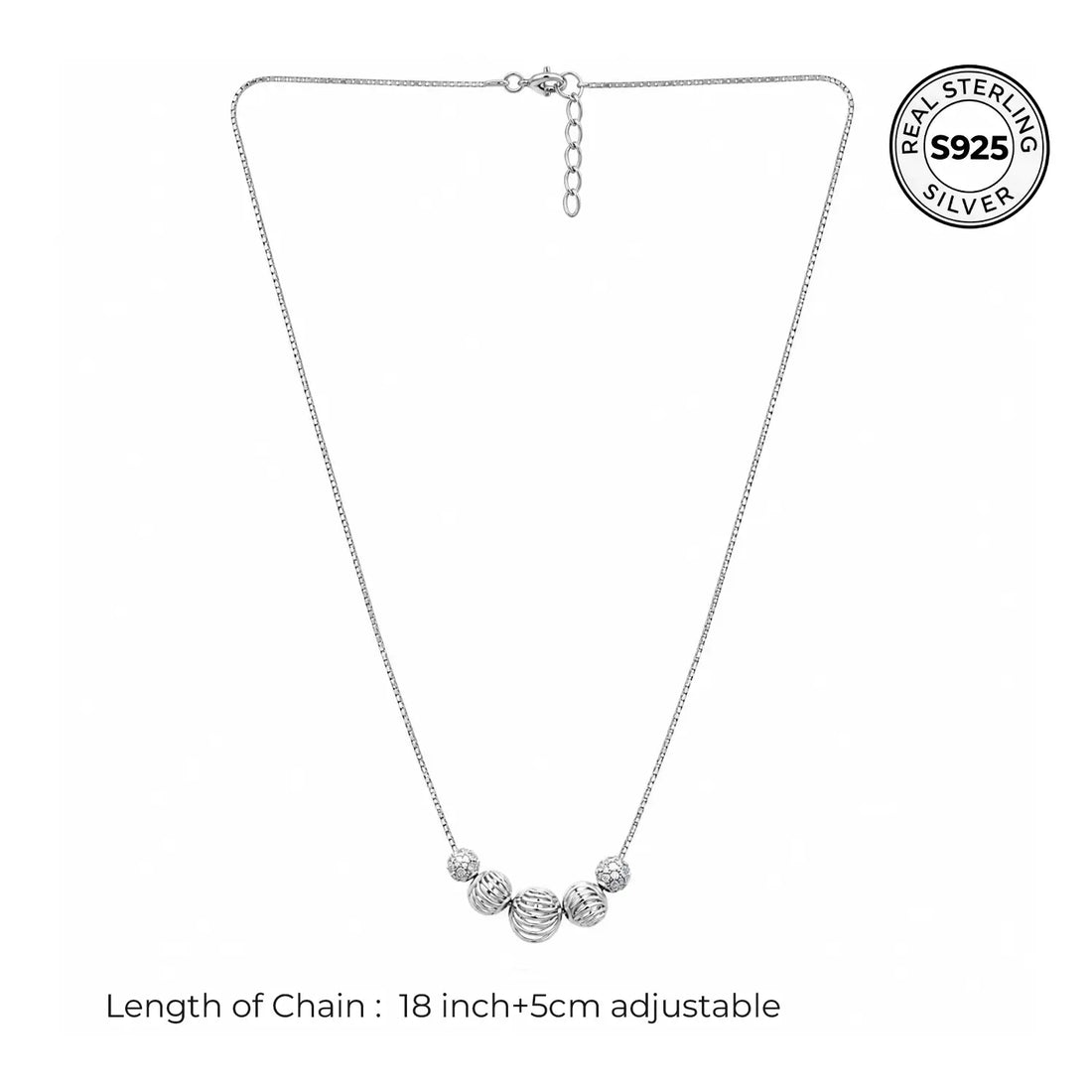 Elegant Triple Orb Silver Chain - Made With Pure 925 Silver