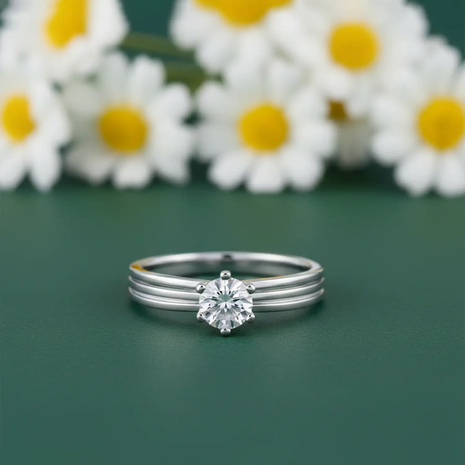 Pure Silver Classic Solitaire Ring - Made With Pure 925 Silver