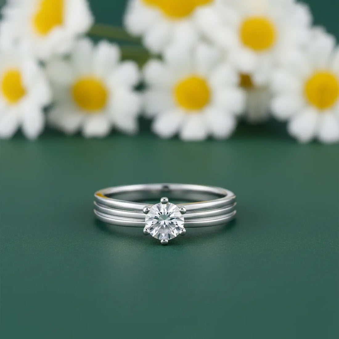 Pure Silver Classic Solitaire Ring - Made With Pure 925 Silver