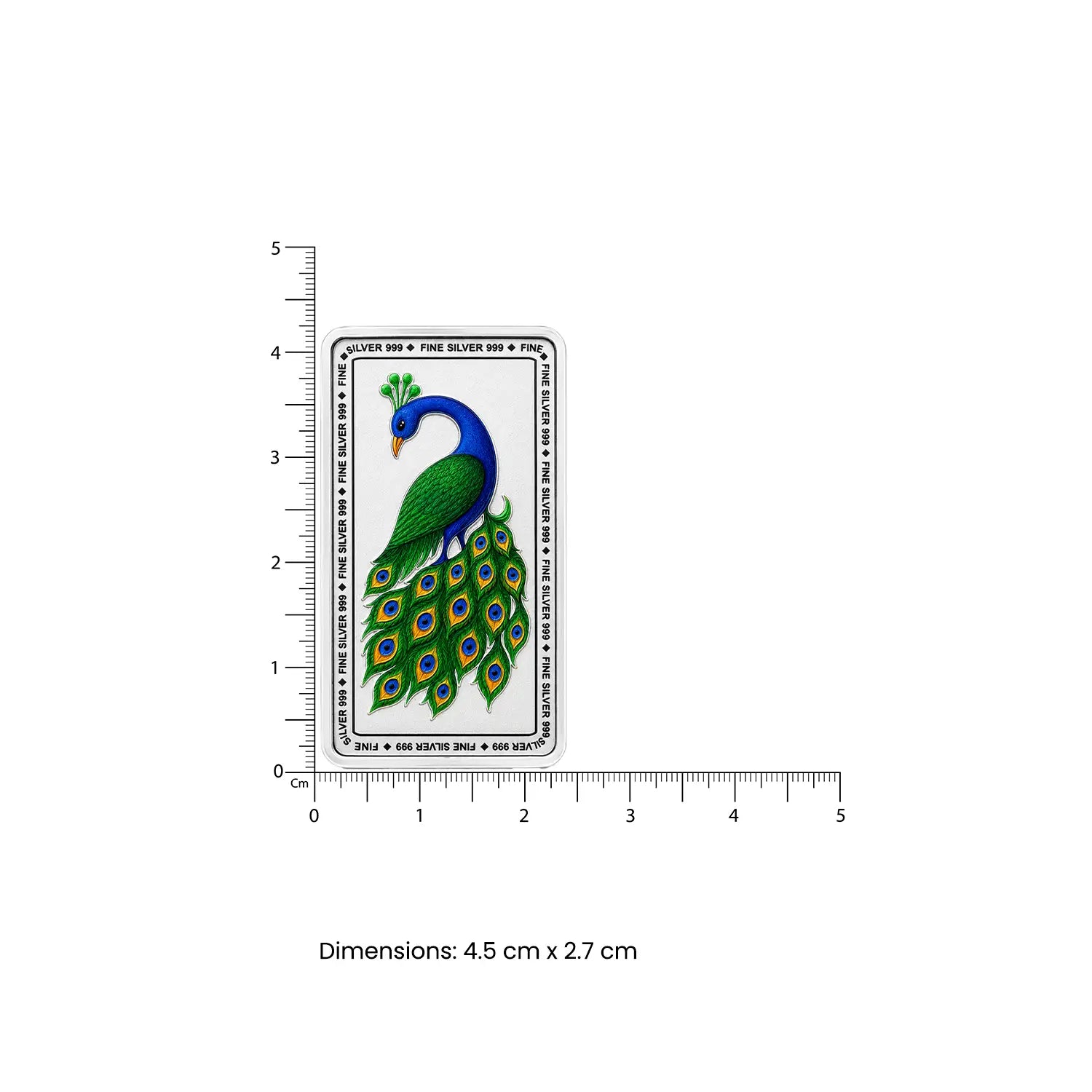 Royal Peacock Fine Silver Bar  - Made With Pure 925 Silver