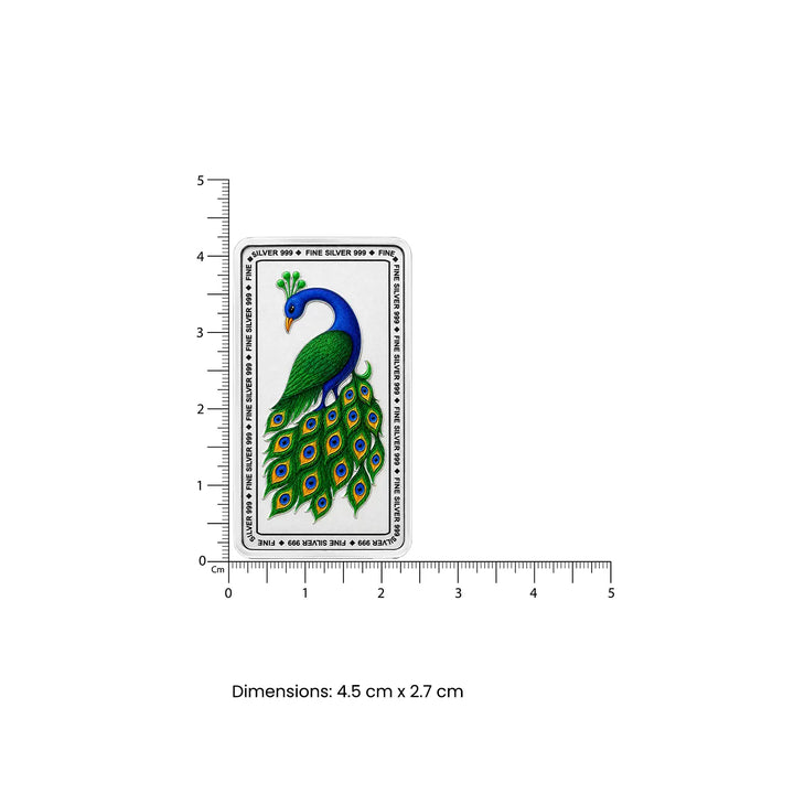 Royal Peacock Fine Silver Bar  - Made With Pure 925 Silver