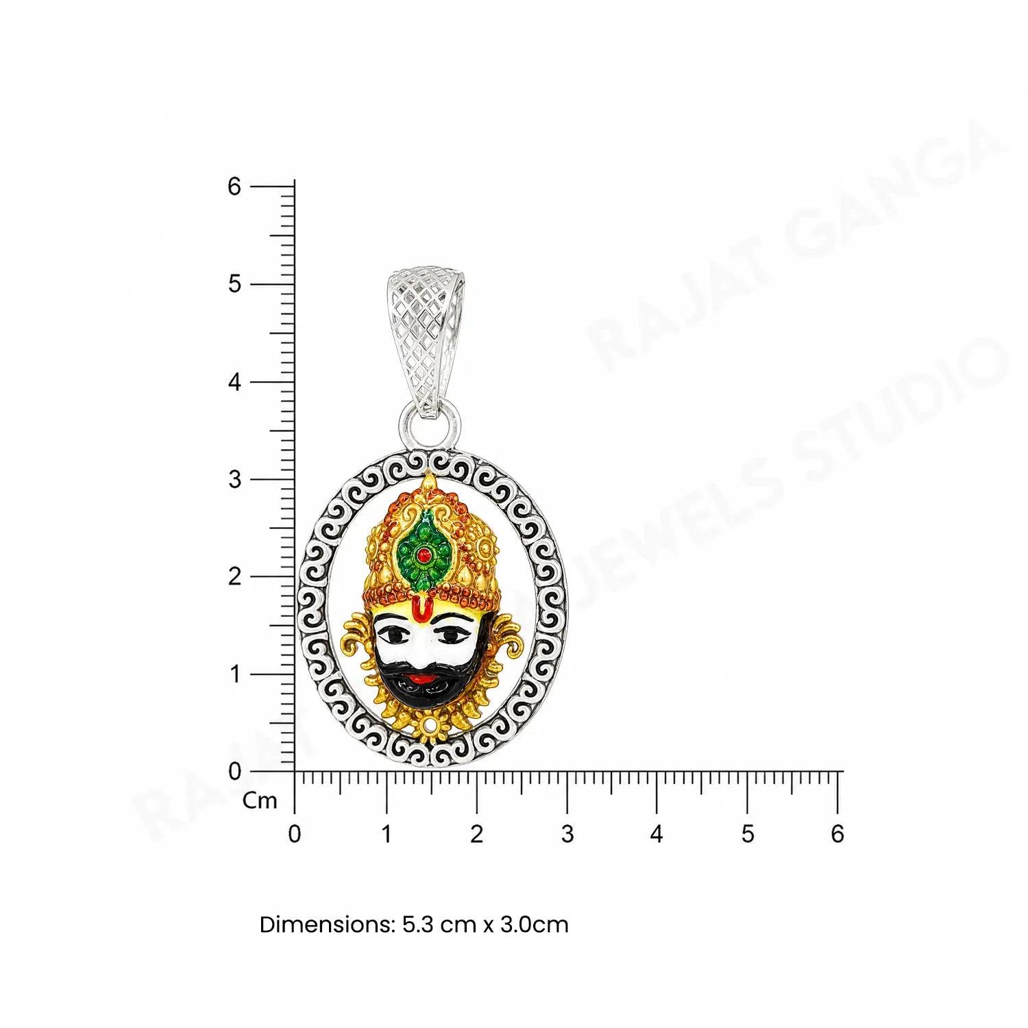 Divine Shrinathji Oxidised Silver Pendant - Made With Pure 925 Silver