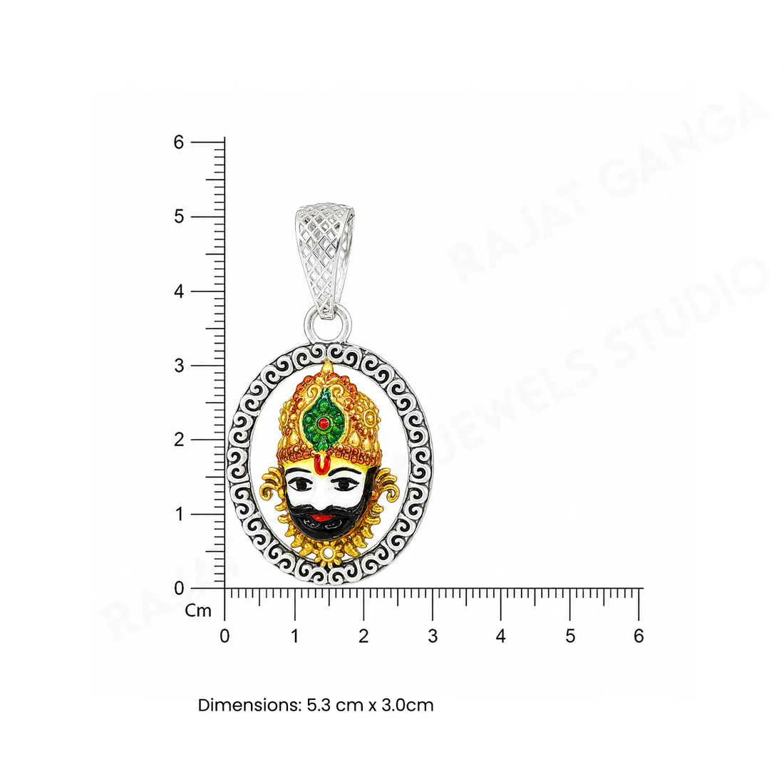 Divine Shrinathji Oxidised Silver Pendant - Made With Pure 925 Silver