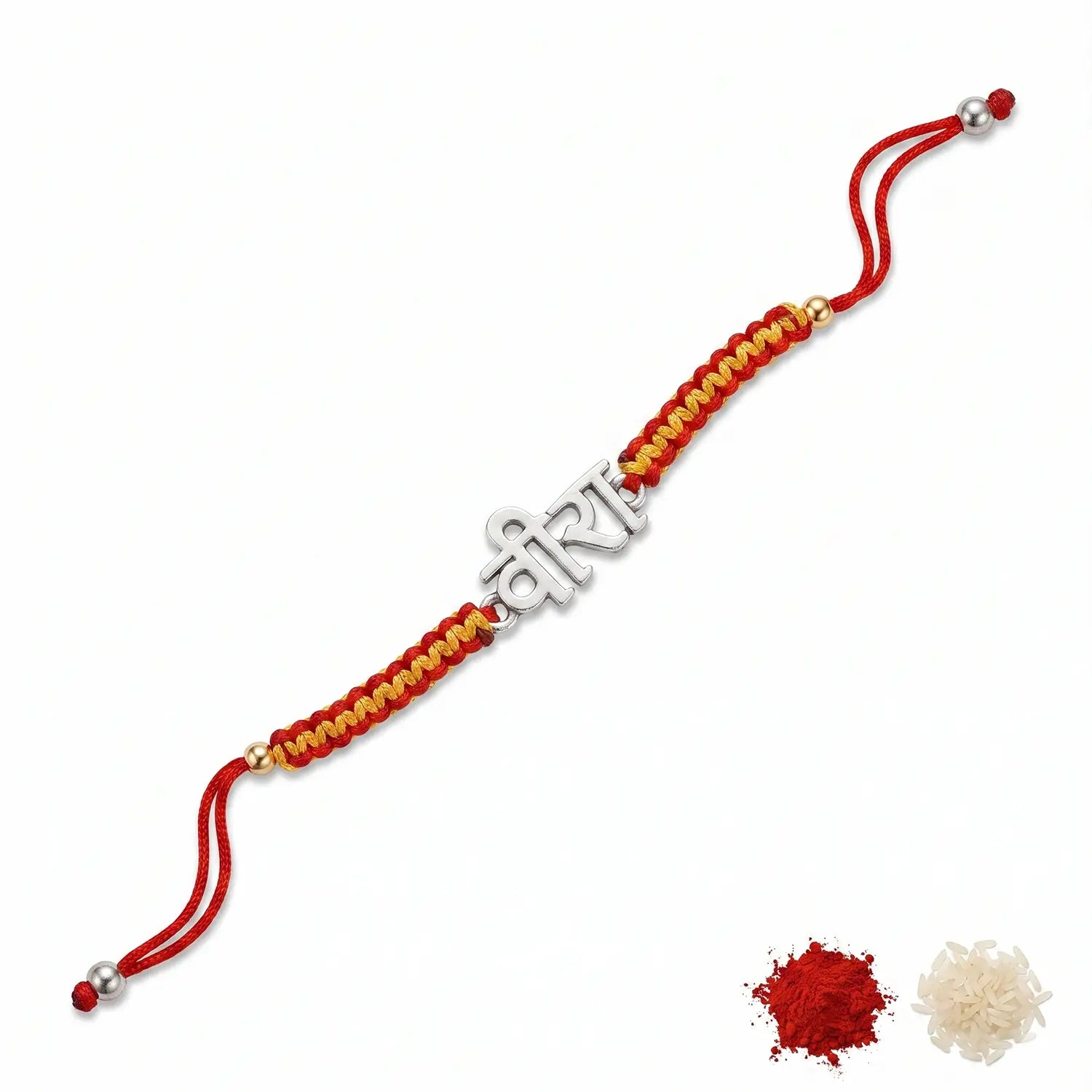 Veera Name Silver Rakhi Bracelet - Made With Pure 925 Silver