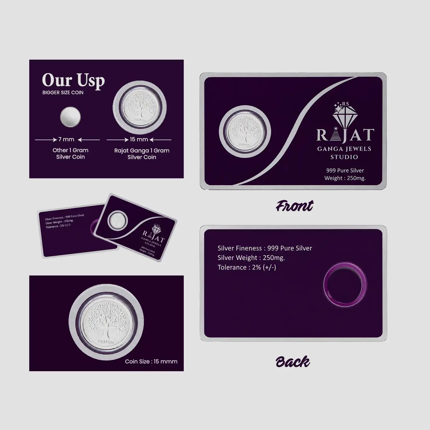 925 Pure Silver Coin Combo Pack (3 × 250mg) – Premium Gift Collection