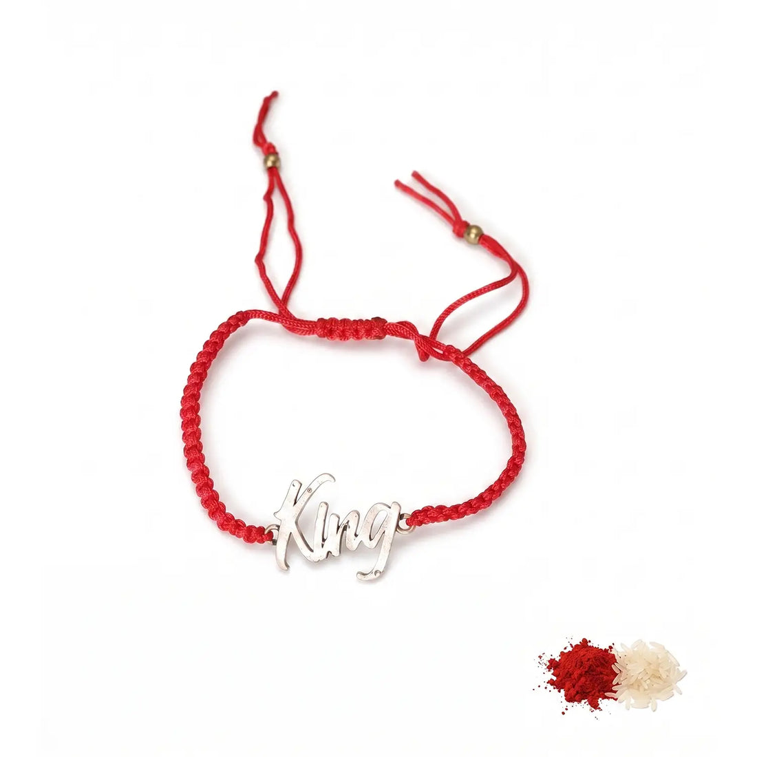 King Silver Name Rakhi Bracelet - Made With Pure 925 Silver